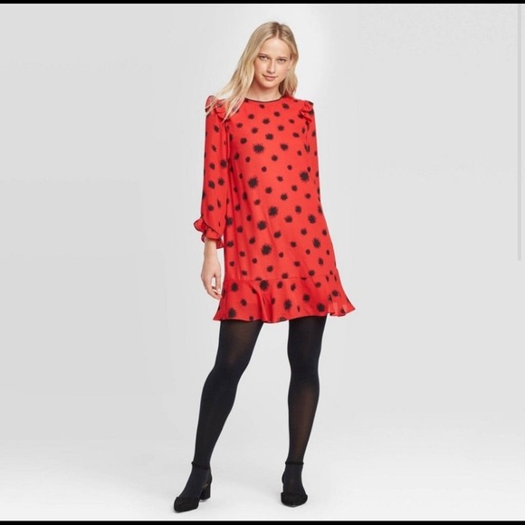 Who What Wear Dandelion Ruffle Dress - Picture 1 of 7